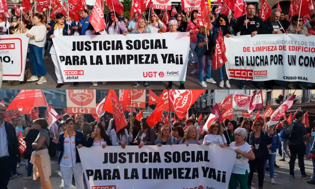 Más de 300 trabajadoras/es de la Limpieza de Ciudad Real exigen ante la FECIR salarios dignos